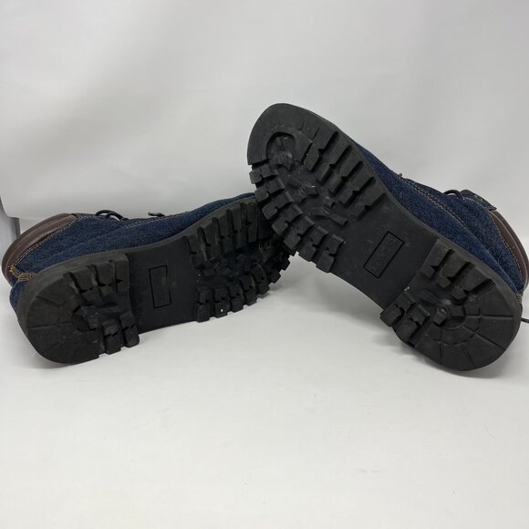 Levi Strauss Denim/Leather/Suede Lace Boots Shoes Men's Size 13 Blue/Black/Brown - Picture 14 of 15